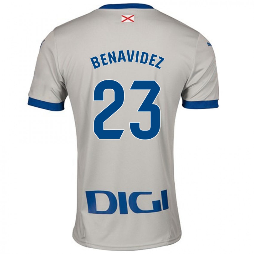 Niño Camiseta Carlos Benavidez #23 Gris Claro 2ª Equipación 2024/25 La Camisa