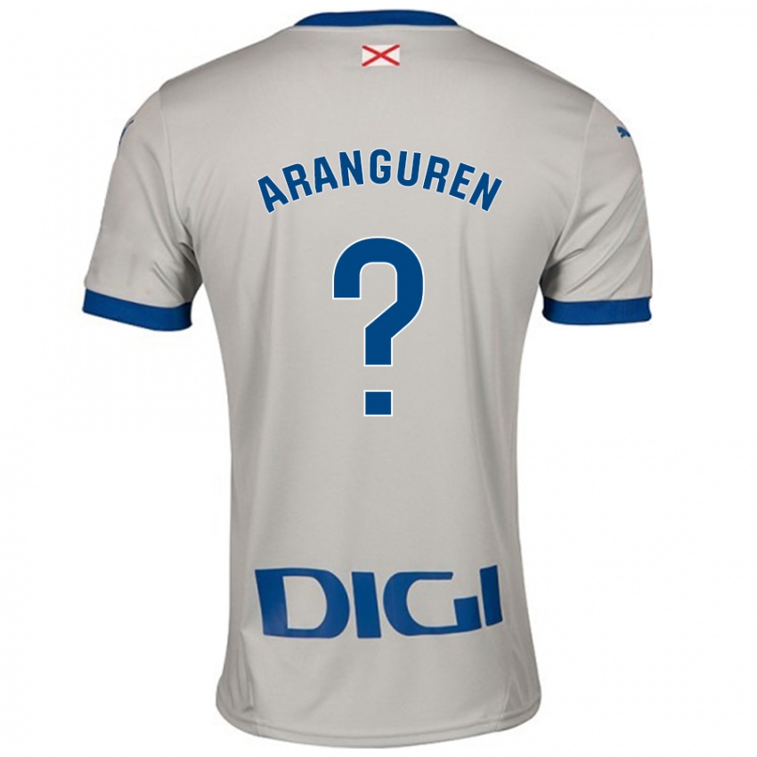 Niño Camiseta Aitor Aranguren #0 Gris Claro 2ª Equipación 2024/25 La Camisa