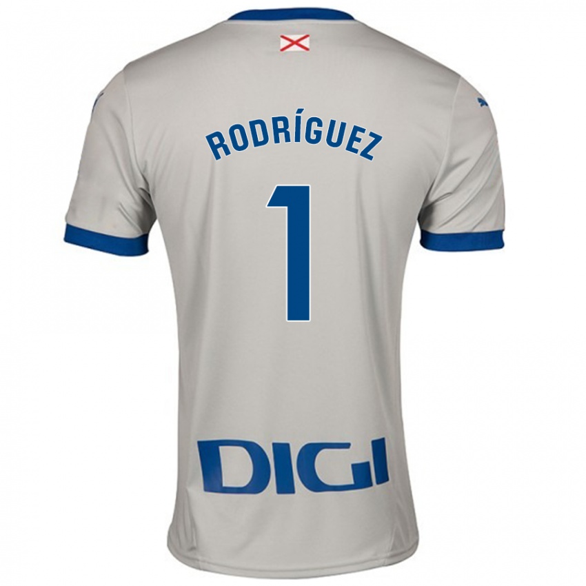 Niño Camiseta Adrián Rodríguez #1 Gris Claro 2ª Equipación 2024/25 La Camisa