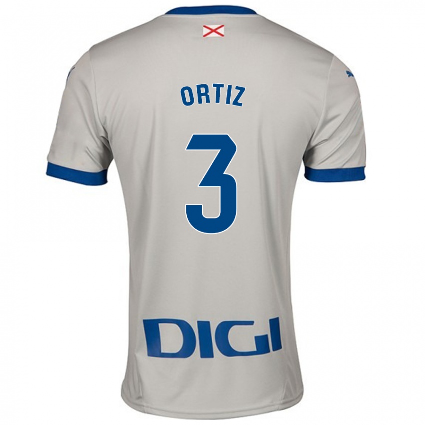 Niño Camiseta Eneko Ortiz #3 Gris Claro 2ª Equipación 2024/25 La Camisa