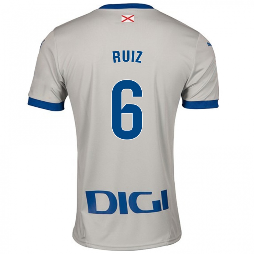 Niño Camiseta Markel Ruiz #6 Gris Claro 2ª Equipación 2024/25 La Camisa