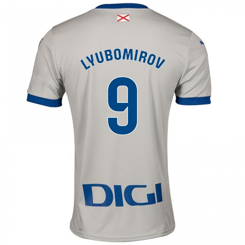 Niño Camiseta Daniel Lyubomirov #9 Gris Claro 2ª Equipación 2024/25 La Camisa