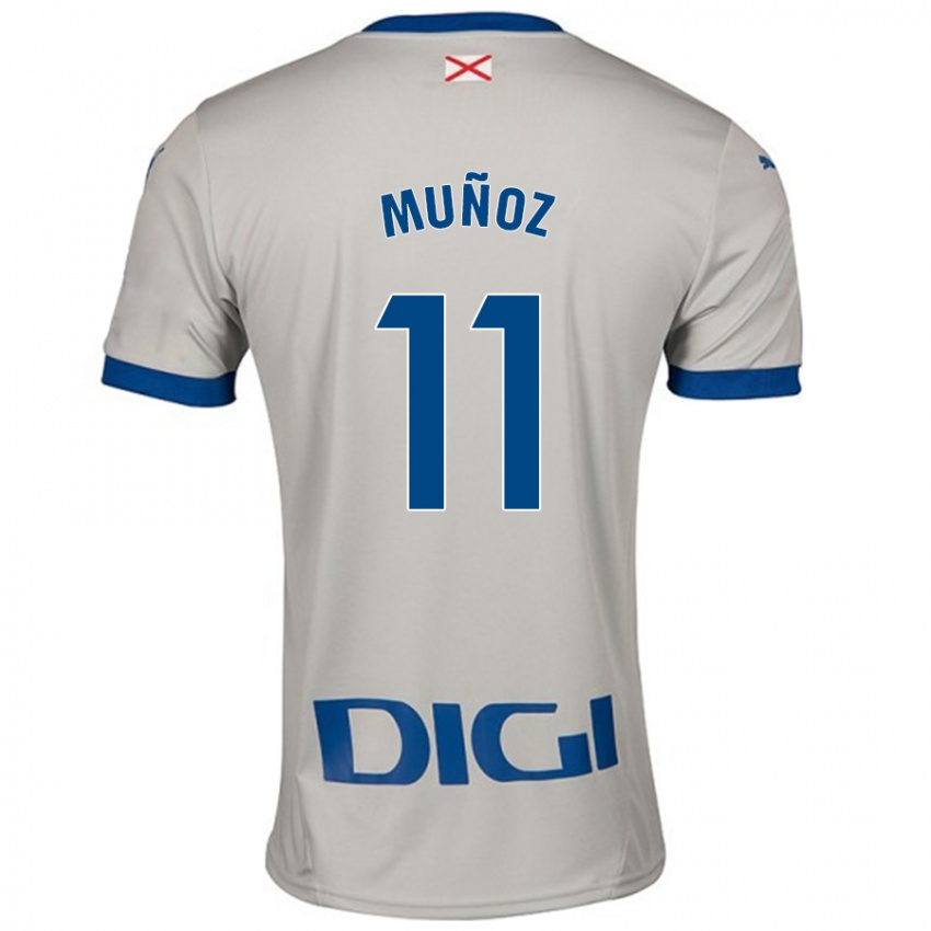 Niño Camiseta Egoitz Muñoz #11 Gris Claro 2ª Equipación 2024/25 La Camisa