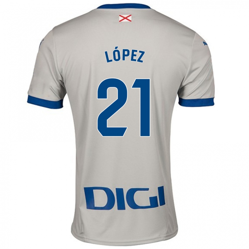 Niño Camiseta Juanma López #21 Gris Claro 2ª Equipación 2024/25 La Camisa