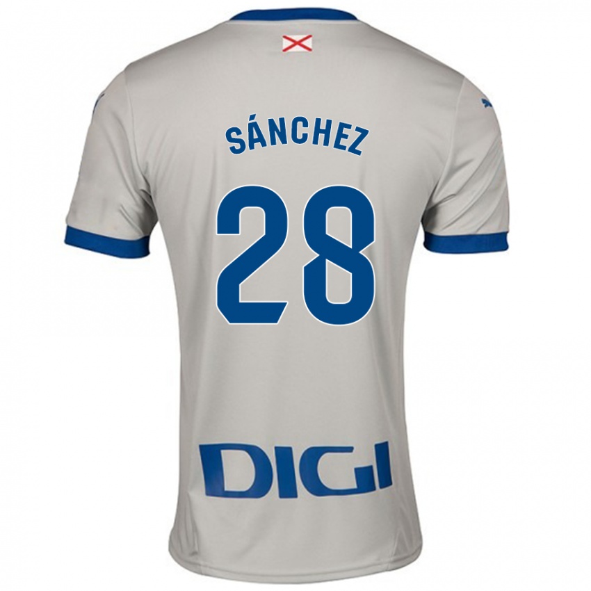 Niño Camiseta Ander Sánchez #28 Gris Claro 2ª Equipación 2024/25 La Camisa