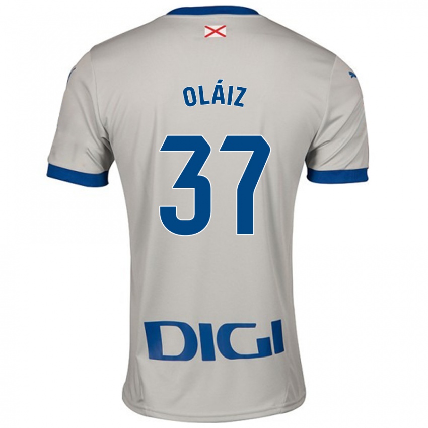 Niño Camiseta Xanet Oláiz #37 Gris Claro 2ª Equipación 2024/25 La Camisa