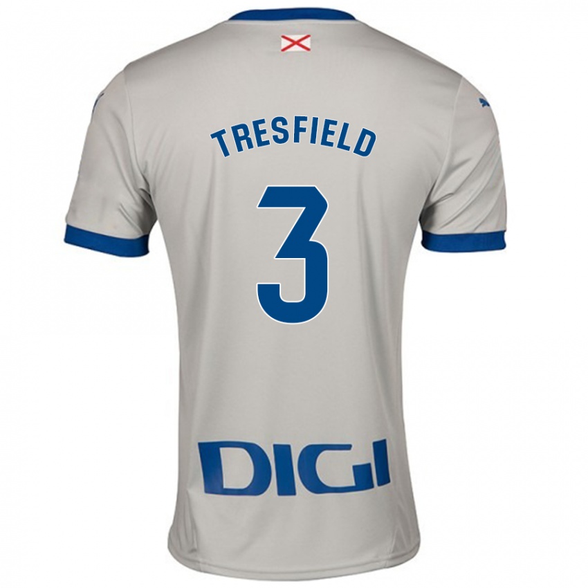 Niño Camiseta Laurène Tresfield #3 Gris Claro 2ª Equipación 2024/25 La Camisa