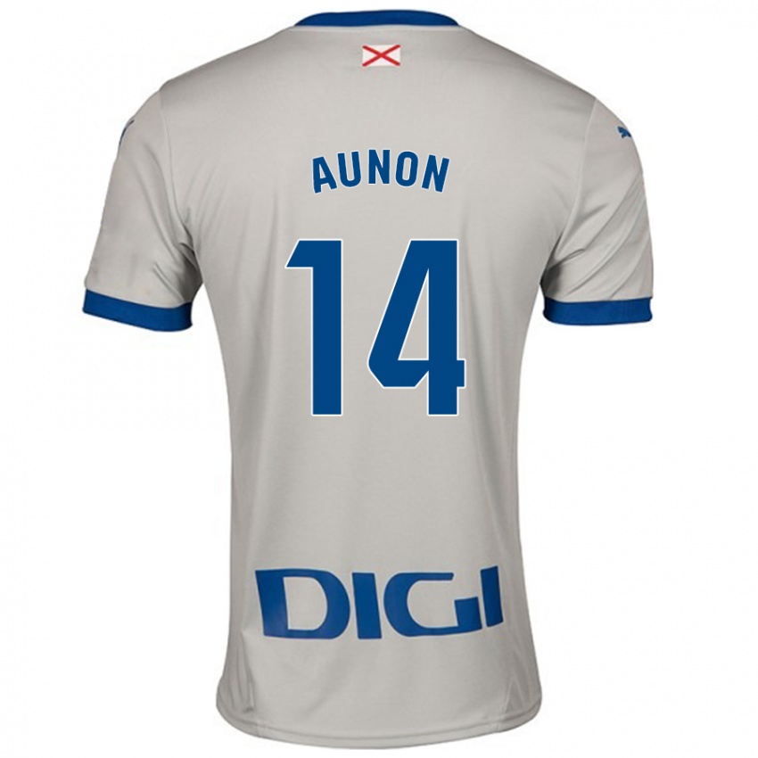 Niño Camiseta Cristina Auñón #14 Gris Claro 2ª Equipación 2024/25 La Camisa