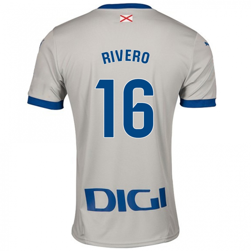 Niño Camiseta Almudena Rivero #16 Gris Claro 2ª Equipación 2024/25 La Camisa