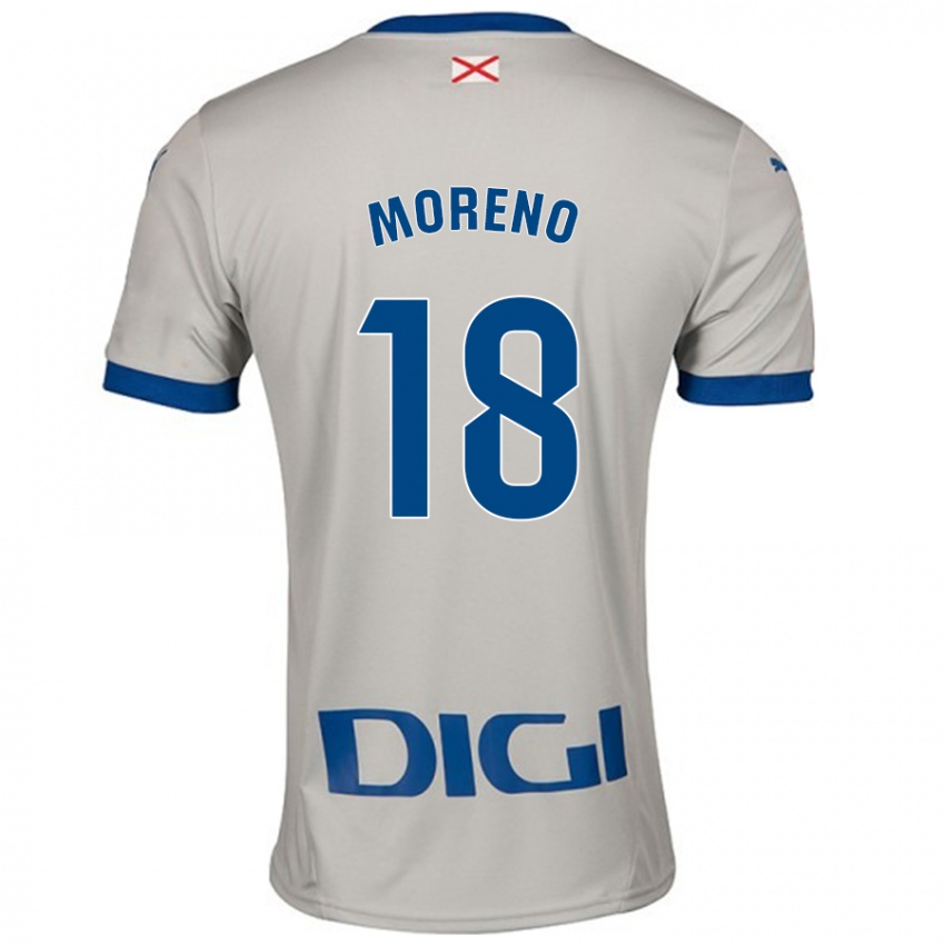 Niño Camiseta Laura Moreno #18 Gris Claro 2ª Equipación 2024/25 La Camisa