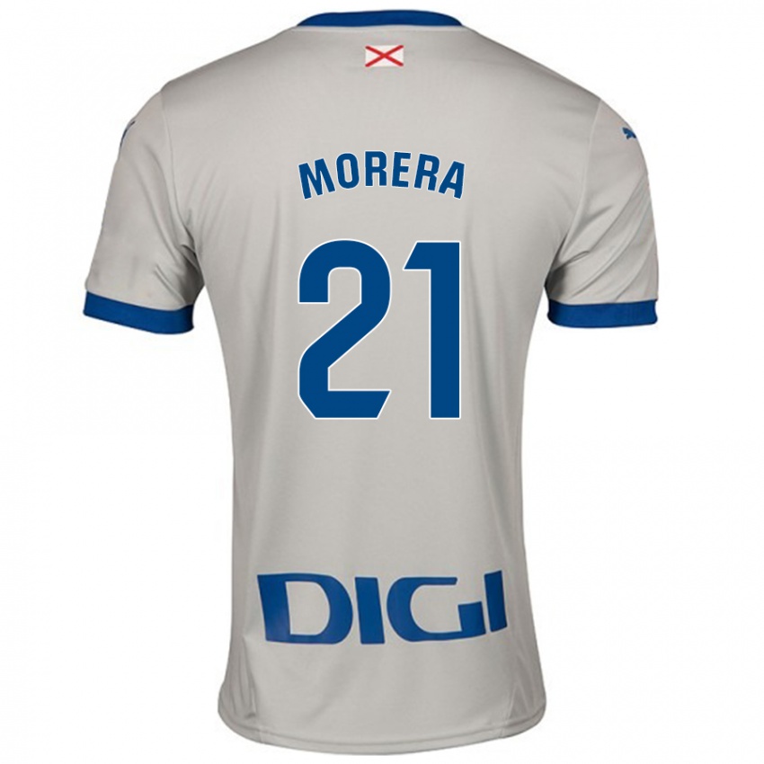 Niño Camiseta Carla Morera #21 Gris Claro 2ª Equipación 2024/25 La Camisa