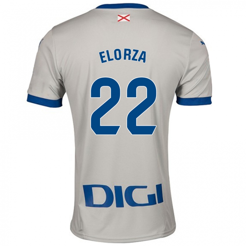 Niño Camiseta Sheila Elorza #22 Gris Claro 2ª Equipación 2024/25 La Camisa