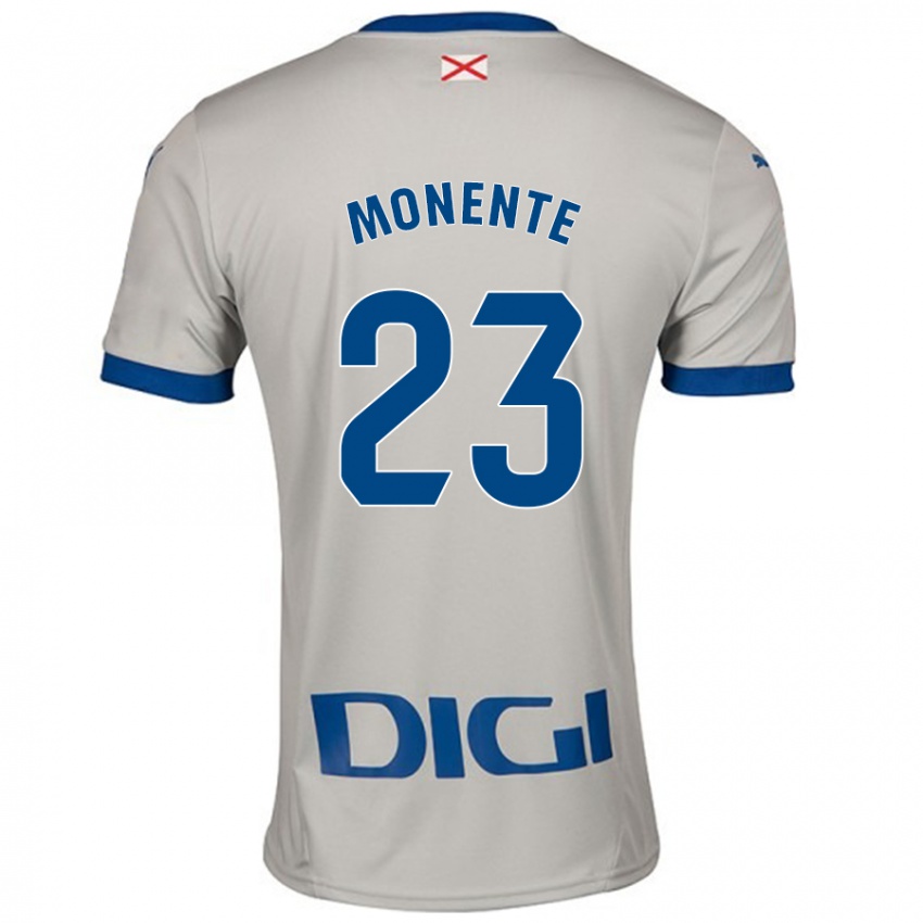 Niño Camiseta Leyre Monente #23 Gris Claro 2ª Equipación 2024/25 La Camisa