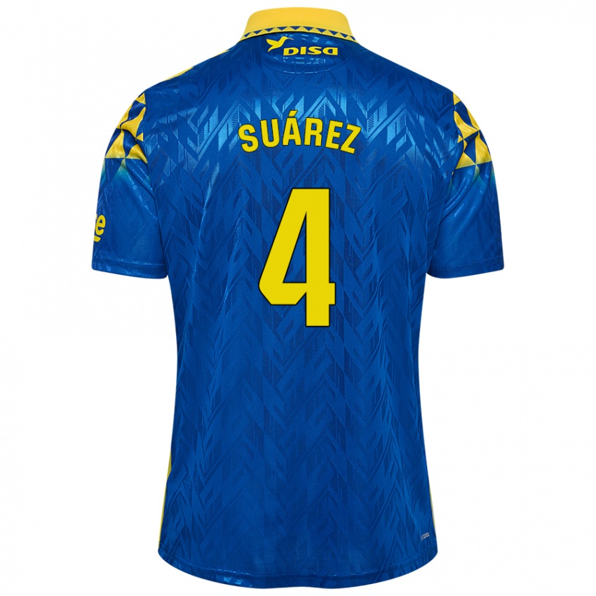 Niño Camiseta Alex Suárez #4 Azul Amarillo 2ª Equipación 2024/25 La Camisa