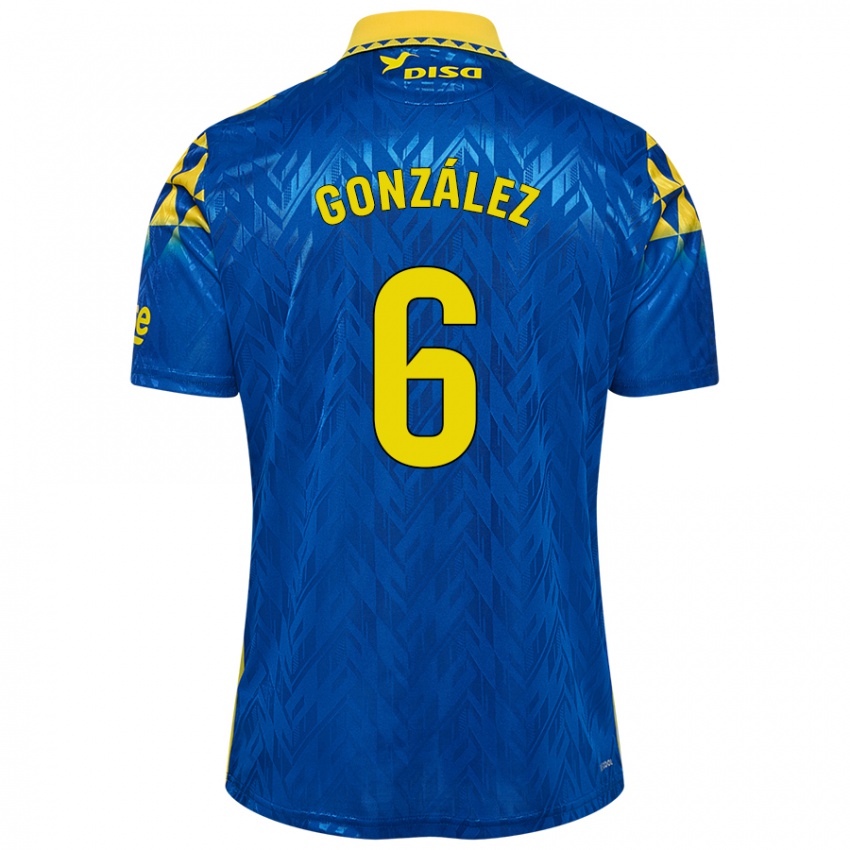 Niño Camiseta Fabio González #6 Azul Amarillo 2ª Equipación 2024/25 La Camisa