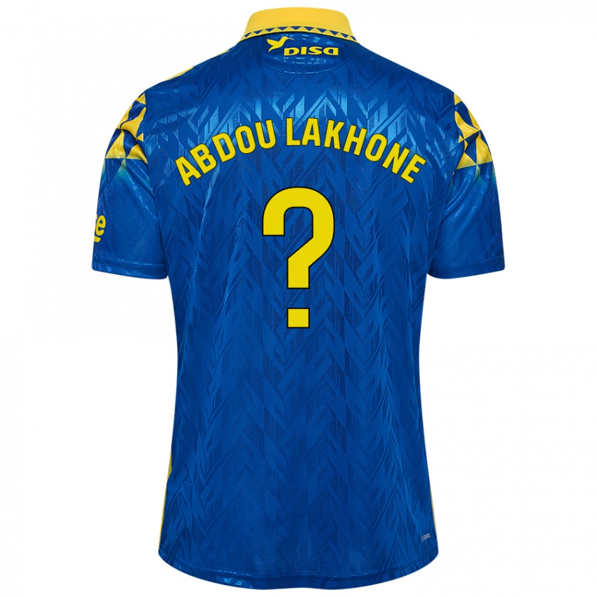 Niño Camiseta Pape Abdou Lakhone #0 Azul Amarillo 2ª Equipación 2024/25 La Camisa