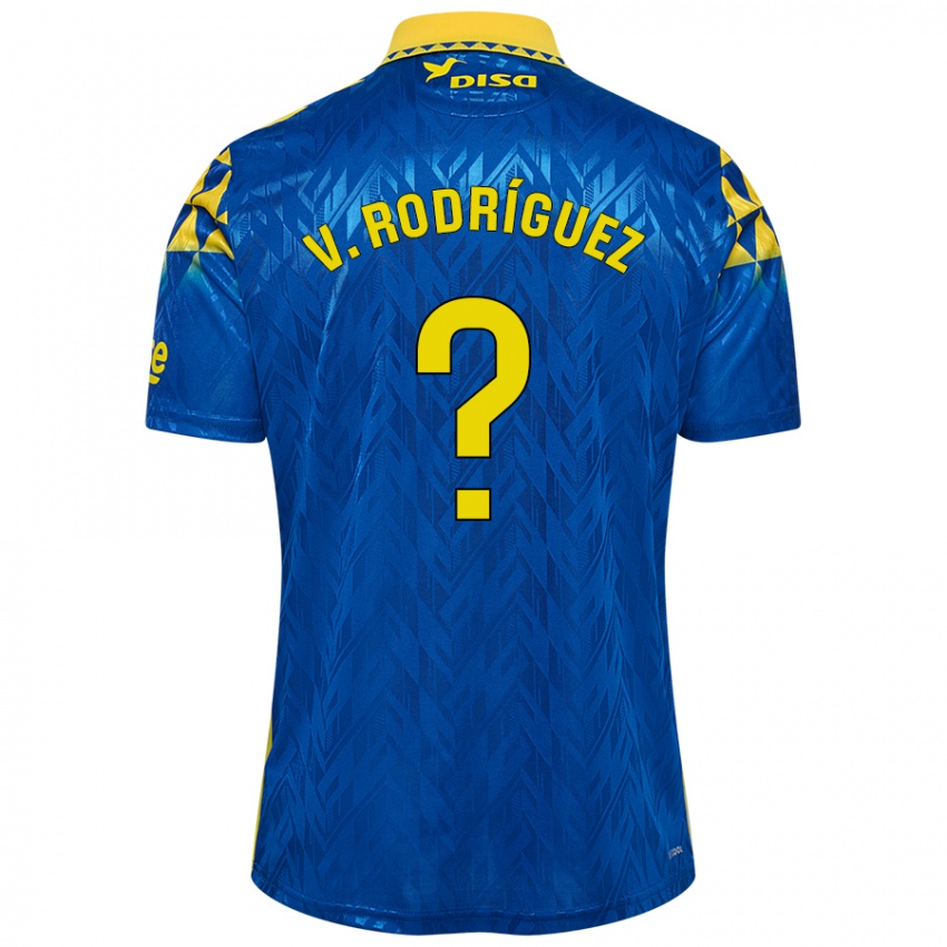 Niño Camiseta Carlos Vicente Rodríguez #0 Azul Amarillo 2ª Equipación 2024/25 La Camisa