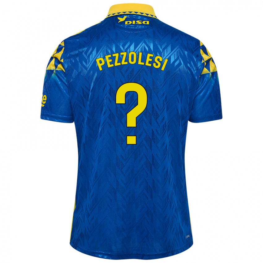 Niño Camiseta Valentín Pezzolesi #0 Azul Amarillo 2ª Equipación 2024/25 La Camisa