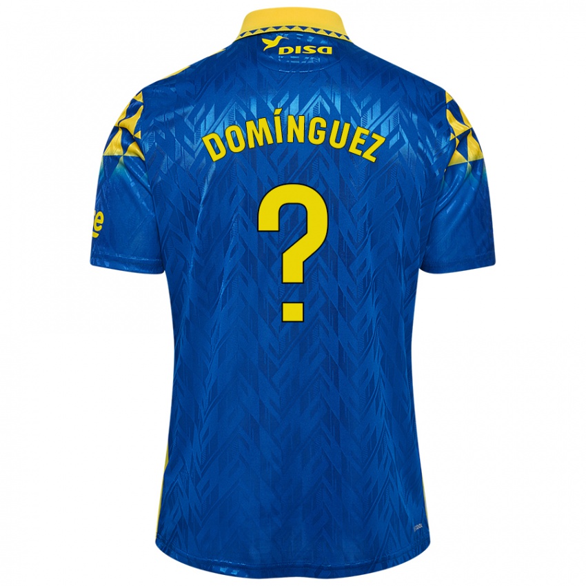 Niño Camiseta Carlos Domínguez #0 Azul Amarillo 2ª Equipación 2024/25 La Camisa