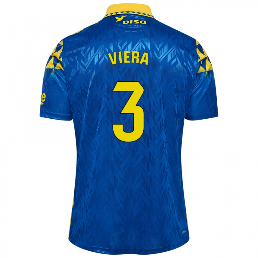 Niño Camiseta Óliver Viera #3 Azul Amarillo 2ª Equipación 2024/25 La Camisa