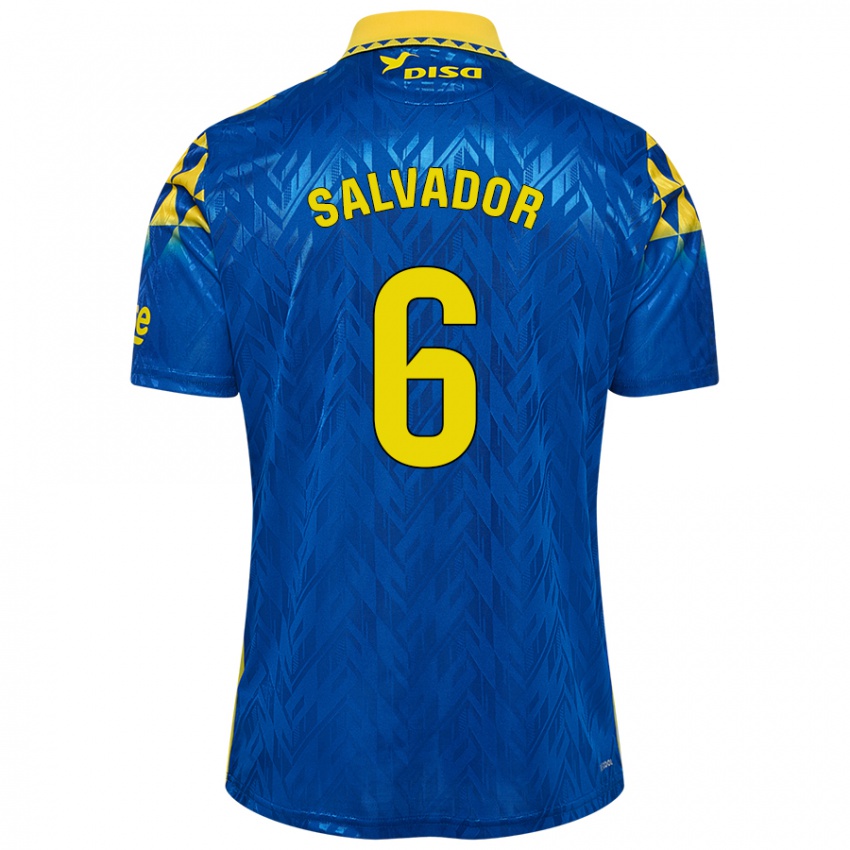 Niño Camiseta Pol Salvador #6 Azul Amarillo 2ª Equipación 2024/25 La Camisa