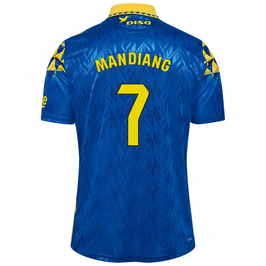 Niño Camiseta Saliou Mandiang #7 Azul Amarillo 2ª Equipación 2024/25 La Camisa