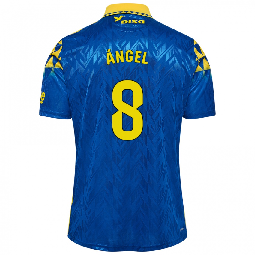 Niño Camiseta José Ángel #8 Azul Amarillo 2ª Equipación 2024/25 La Camisa