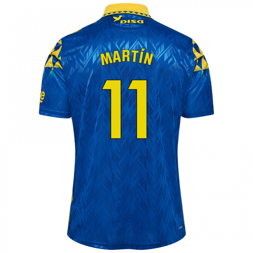 Niño Camiseta Diego Martín #11 Azul Amarillo 2ª Equipación 2024/25 La Camisa