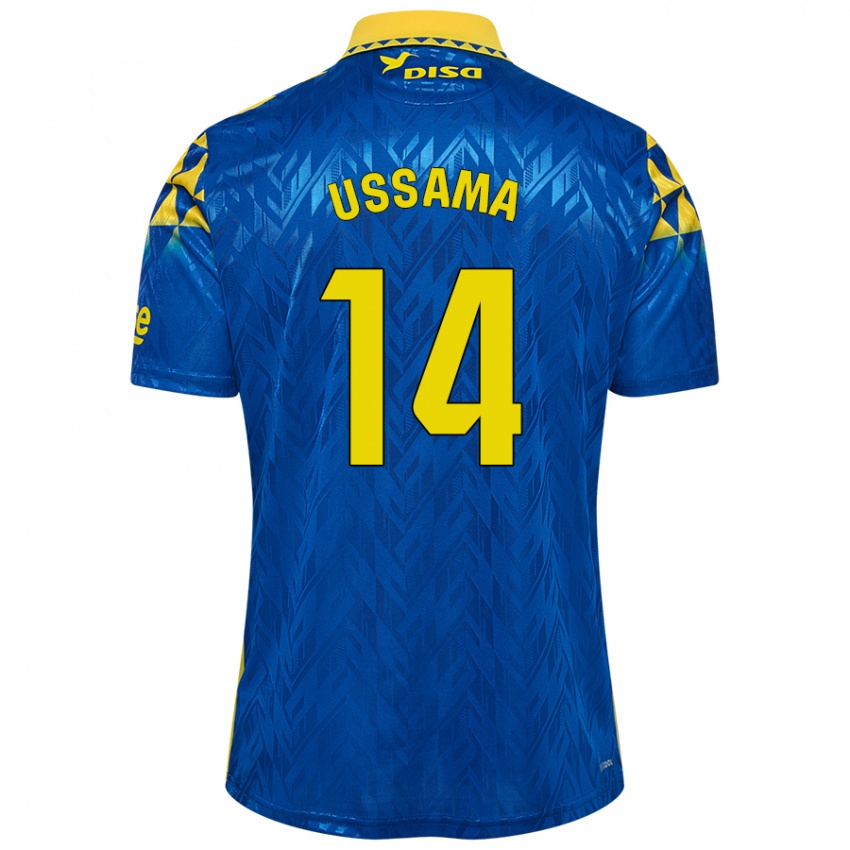 Niño Camiseta Ussama #14 Azul Amarillo 2ª Equipación 2024/25 La Camisa