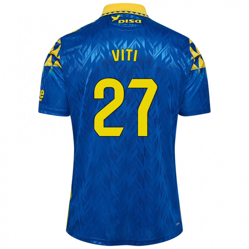 Niño Camiseta Viti #27 Azul Amarillo 2ª Equipación 2024/25 La Camisa