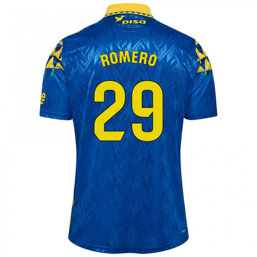 Niño Camiseta Elías Romero #29 Azul Amarillo 2ª Equipación 2024/25 La Camisa