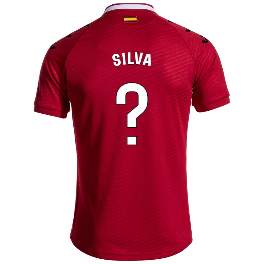 Niño Camiseta Jonathan Silva #0 Rojo Oscuro 2ª Equipación 2024/25 La Camisa