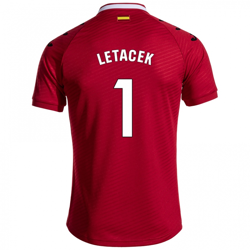 Niño Camiseta Jiri Letacek #1 Rojo Oscuro 2ª Equipación 2024/25 La Camisa