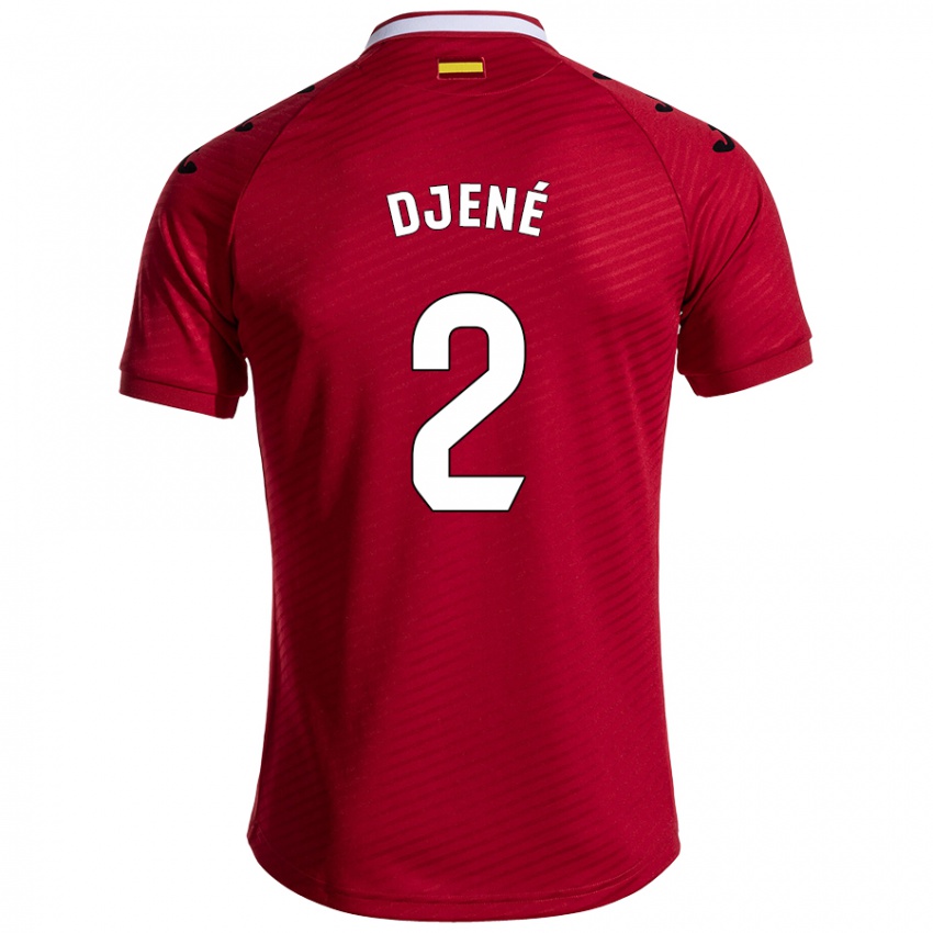 Niño Camiseta Djené #2 Rojo Oscuro 2ª Equipación 2024/25 La Camisa