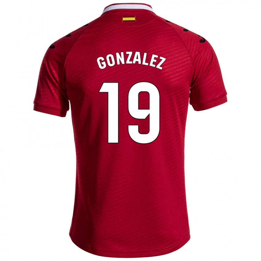 Niño Camiseta Peter Gonzalez #19 Rojo Oscuro 2ª Equipación 2024/25 La Camisa