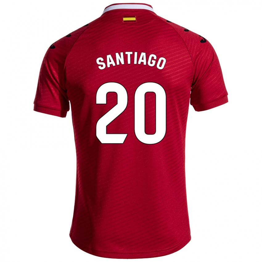 Niño Camiseta Yellu Santiago #20 Rojo Oscuro 2ª Equipación 2024/25 La Camisa