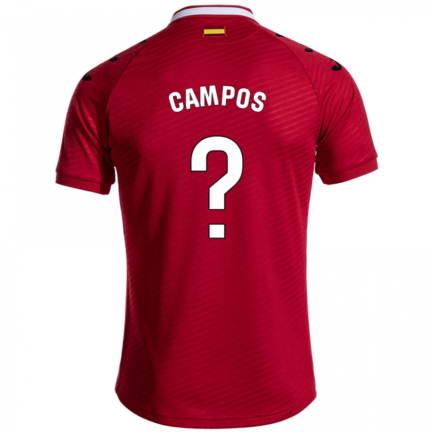 Niño Camiseta Álex Campos #0 Rojo Oscuro 2ª Equipación 2024/25 La Camisa