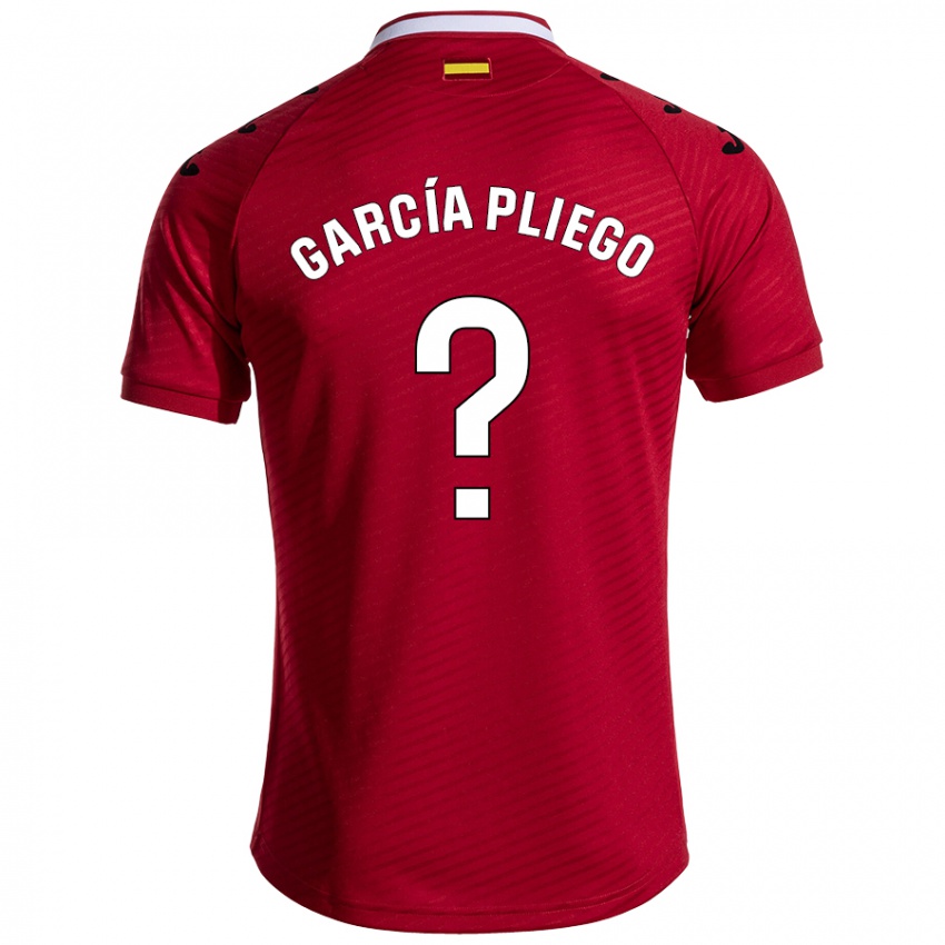 Niño Camiseta Hugo García Pliego #0 Rojo Oscuro 2ª Equipación 2024/25 La Camisa