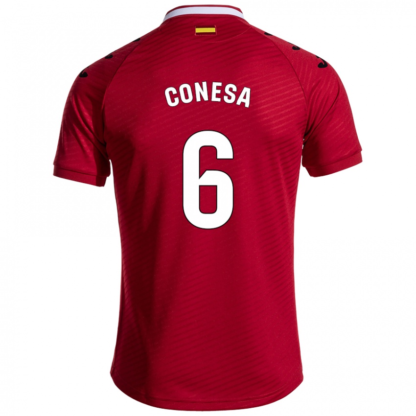 Niño Camiseta Nico Conesa #6 Rojo Oscuro 2ª Equipación 2024/25 La Camisa