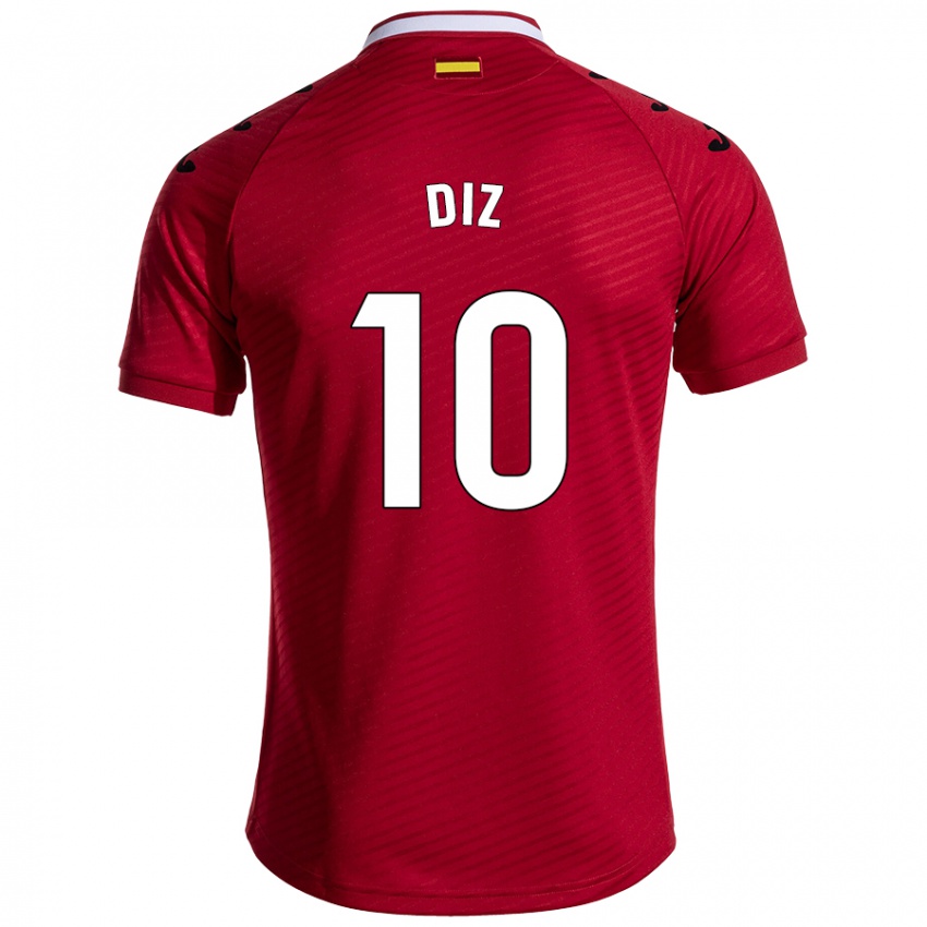 Niño Camiseta Rafa Diz #10 Rojo Oscuro 2ª Equipación 2024/25 La Camisa