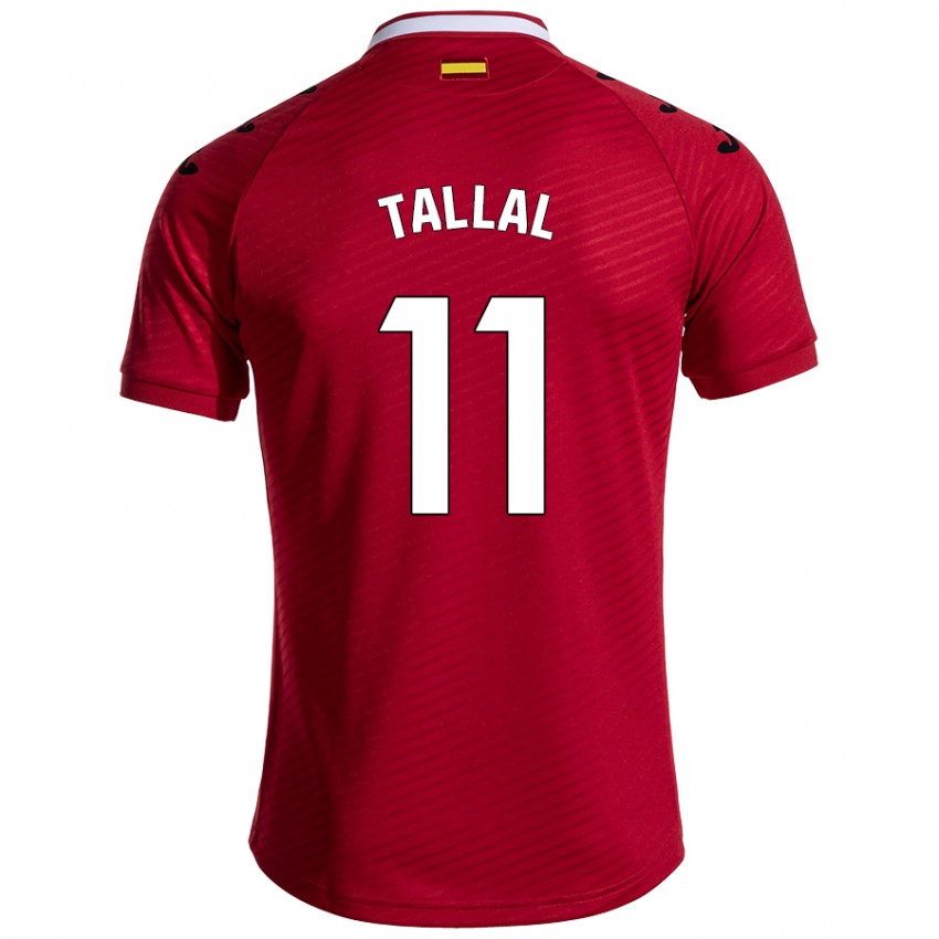 Niño Camiseta Yassin Tallal #11 Rojo Oscuro 2ª Equipación 2024/25 La Camisa