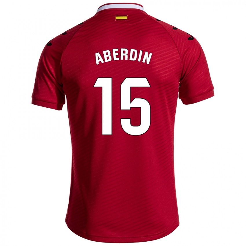 Niño Camiseta Nabil Aberdin #15 Rojo Oscuro 2ª Equipación 2024/25 La Camisa