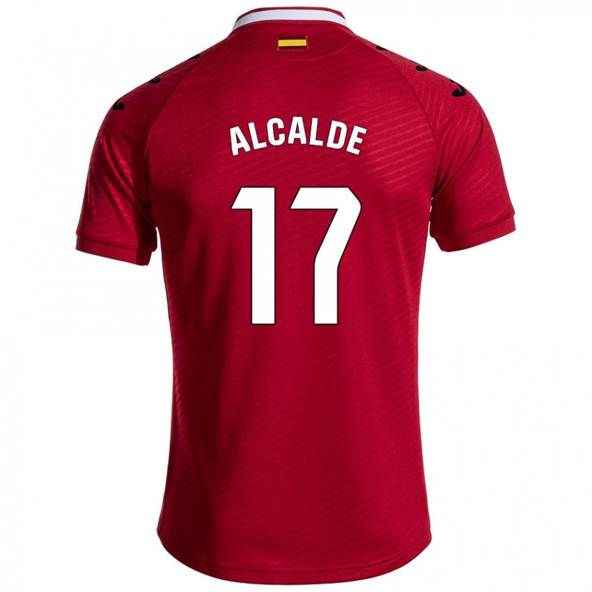 Niño Camiseta Jacobo Alcalde #17 Rojo Oscuro 2ª Equipación 2024/25 La Camisa