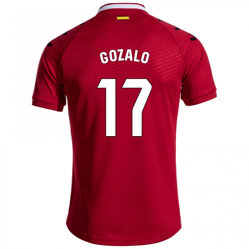 Niño Camiseta Marcos Gozalo #17 Rojo Oscuro 2ª Equipación 2024/25 La Camisa