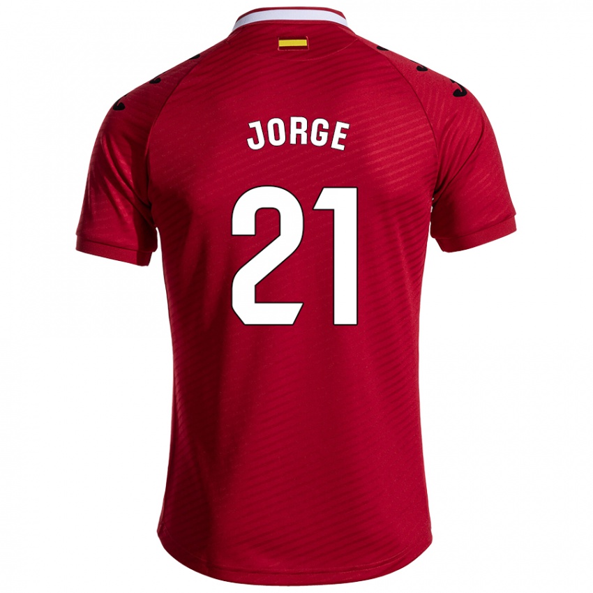 Niño Camiseta Jeremy Jorge #21 Rojo Oscuro 2ª Equipación 2024/25 La Camisa