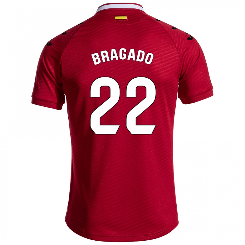 Niño Camiseta Alonso Bragado #22 Rojo Oscuro 2ª Equipación 2024/25 La Camisa