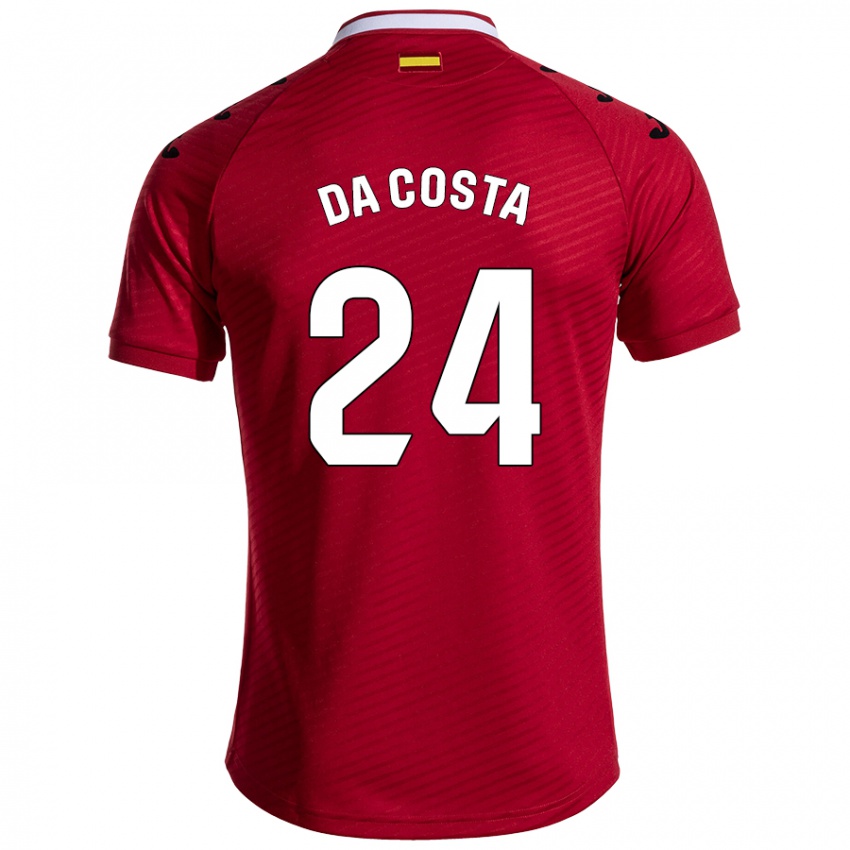 Niño Camiseta Coba Da Costa #24 Rojo Oscuro 2ª Equipación 2024/25 La Camisa