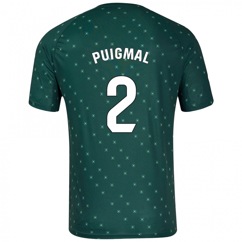 Niño Camiseta Arnau Puigmal #2 Verde Oscuro 2ª Equipación 2024/25 La Camisa