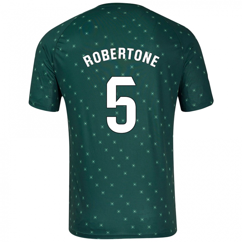 Niño Camiseta Lucas Robertone #5 Verde Oscuro 2ª Equipación 2024/25 La Camisa