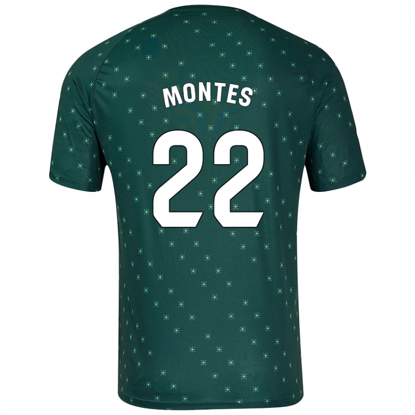 Niño Camiseta César Montes #22 Verde Oscuro 2ª Equipación 2024/25 La Camisa